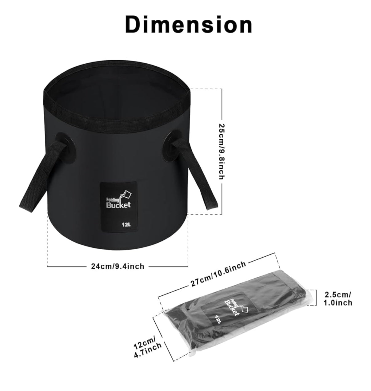 Collapsible bucket 12L