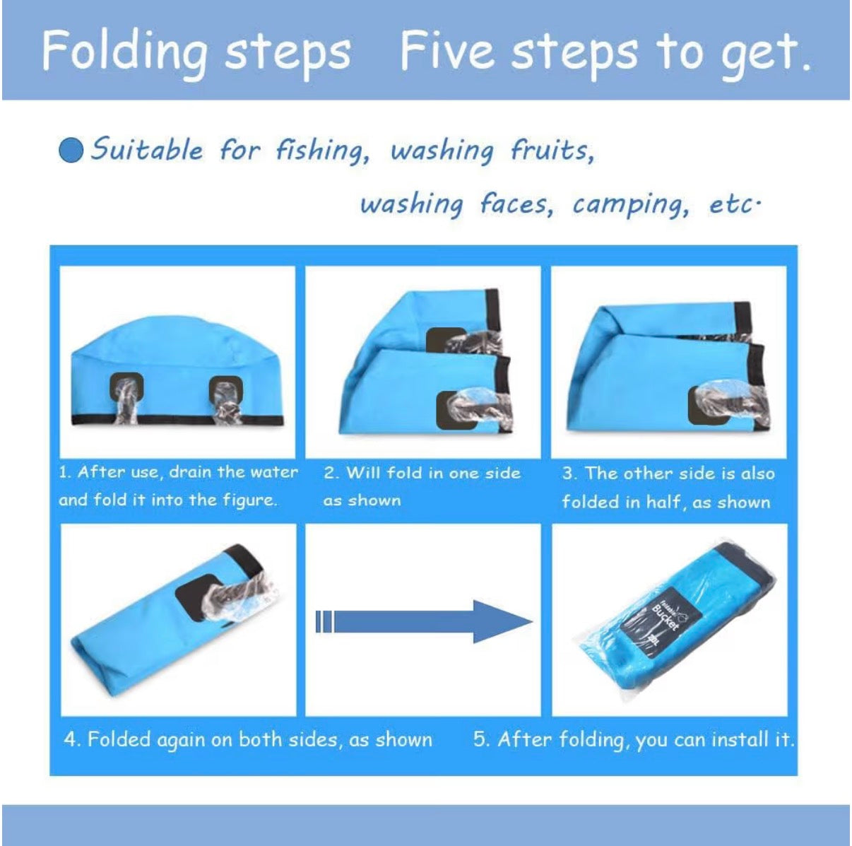 20L waterproof foldable bucket
