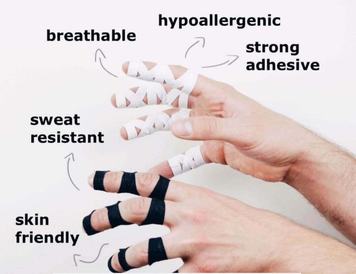 BJJ finger tape white pack of 6 rolls.